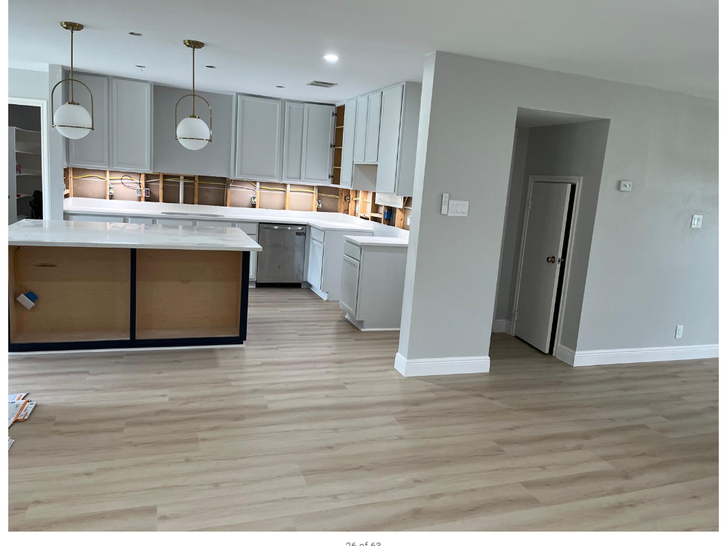 Light Oak Open Kitchen Plank Flooring