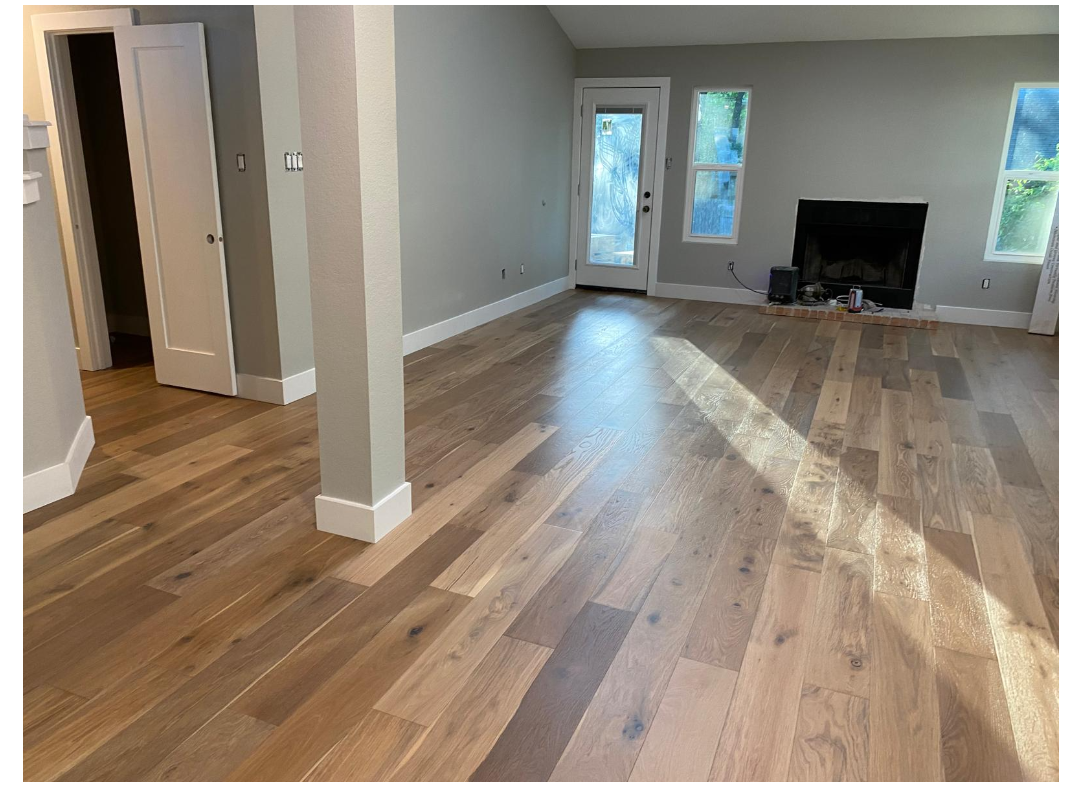Multi-Tone Character Hardwood Plank Installation